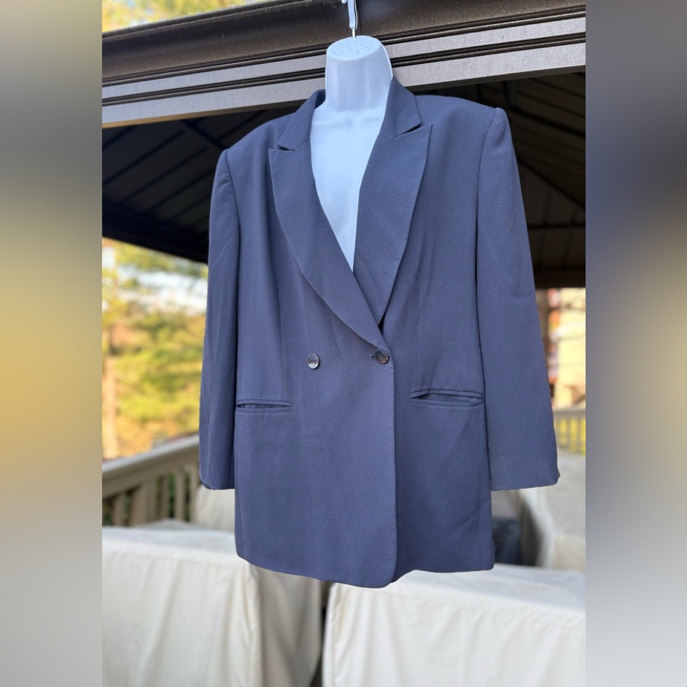 Jones New York VTG Navy Double Breast Blazer, Size: 14P